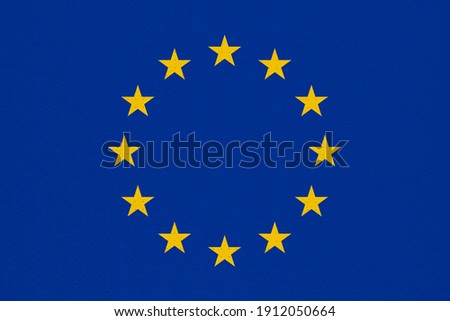 metal flag of the European Union (EU) aka Europe Royalty-Free Stock Photo #1912050664