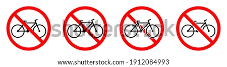 Bicycle are forbidden. Stop bicycle icon. Vector illustration. Bicycle prohibition
