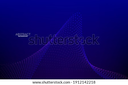 Abstract flow line digital technology, smooth particle wave, big data techno, design concept background and wallpaper, vector eps
