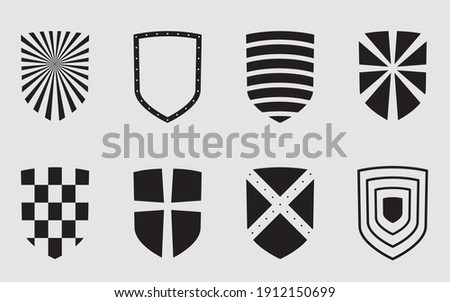 Shield vector symbol icon. Emblem security design. Gtaphic element insignia logo. Protection safe sign.