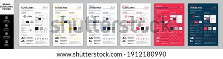 DIN A3 Brand Guidelines Poster Layout Set, Brand Manual Templates, Simple style and modern layout Brand Identity, Brand Guidelines Royalty-Free Stock Photo #1912180990