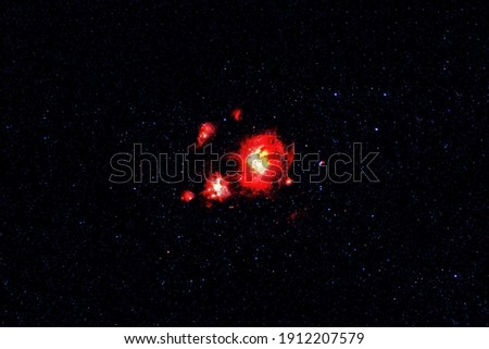 Fiery galaxy in dark space. Elements of this image were furnished by NASA. High quality photo