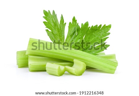 fresh celery isolated on white background Royalty-Free Stock Photo #1912216348