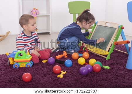 Kids playing in the room