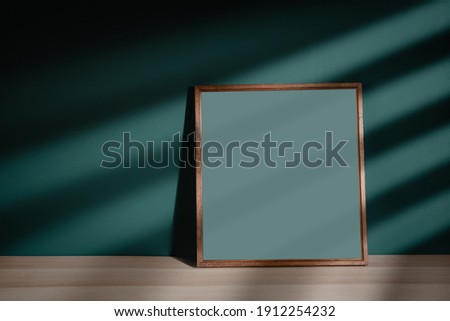 Photo Frame Mockup Image. Included Clipping Path. Frame is on the Floor in House with Sunlight Shade