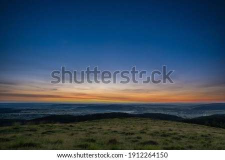 Sunrise in winter, colorful Scene with picturesque sky