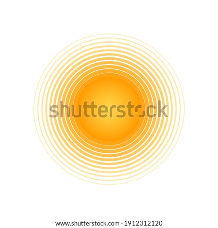 Solar radial pattern Orange abstract banner from lines Sun shape design element with a lines pattern rays Decorative sun icon solar symbol for creative design of summer spring theme Vector solar icon