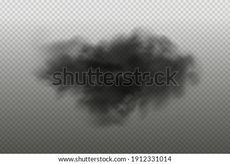 Black vector cloudiness ,fog or smoke on dark checkered background.Set of Cloudy sky or smog over the city.Vector illustration.
