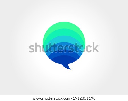 Chat Logo Icon. Gradient, Color Steps.