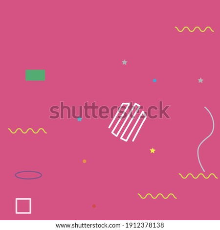 Orange Blue Colorful Digital Geometrical Art Illustration. Multicolor Grey Simple Modern Style Simple Hipster Art. Violet Yellow Pink Vector Background. Red Purple Green Ornamental Fabrics.