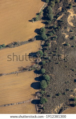 Aerial photography of forest and fields