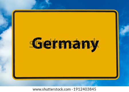 Yellow Sign with Text Germany 