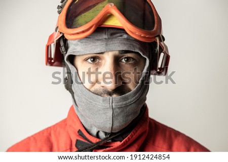 man forest firefighter on white background