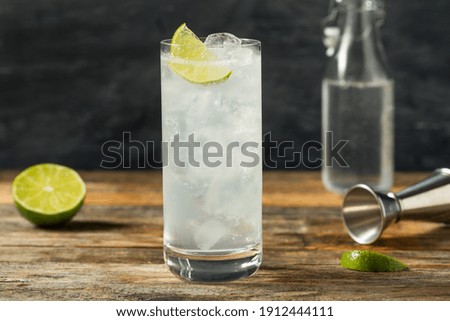 Refreshing Cold Tequila Ranch Water Cocktail with Lime Royalty-Free Stock Photo #1912444111