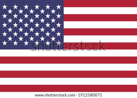 Flag of United States of America is a country primarily located in North America. Vector illustration
