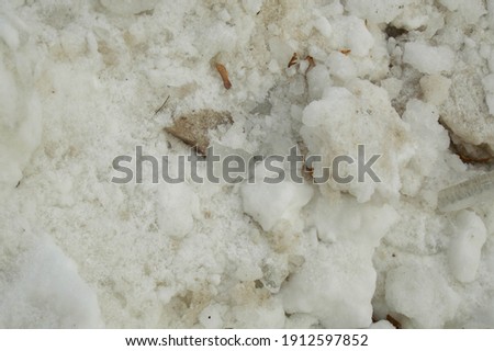 The texture is not equal to pieces of snow with leaves