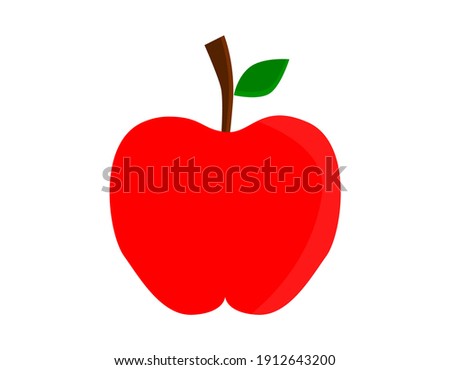 Apple cartoon clip art isolated on white background. Fruit illustration.