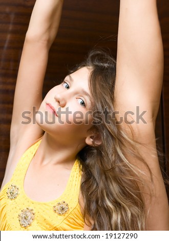 Dance Teen Girl on black background