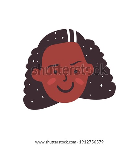 Afro woman cartoon head design, Girl female person people human and social media theme Vector illustration
