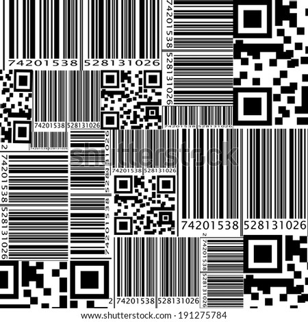 Seamless pattern in barcode style, vector illustration