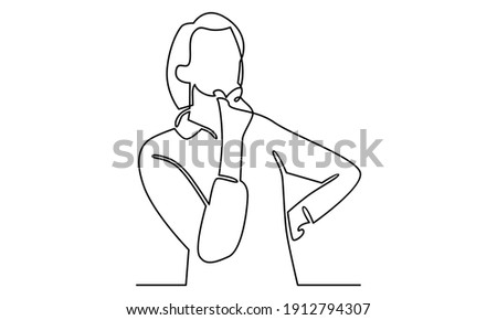 Continue line of thinking woman Royalty-Free Stock Photo #1912794307