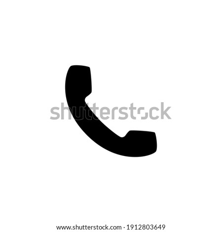 Phone call icon   in solid black flat shape glyph icon, isolated on white background  Royalty-Free Stock Photo #1912803649
