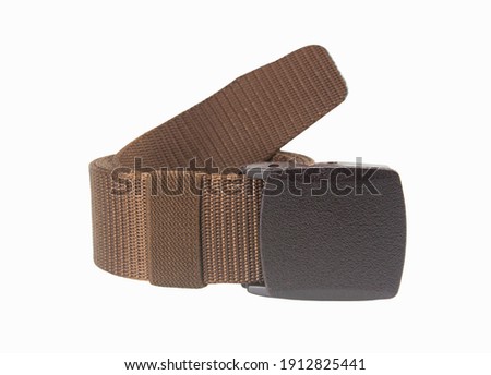 Brown belt isolated on white background with clipping path