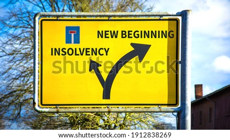 Street Sign the Direction Way to NEW BEGINNING versus INSOLVENCY Royalty-Free Stock Photo #1912838269
