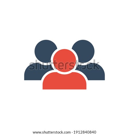 three persons outline icon, team leader vector concept icon