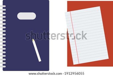 Purple notebook, illustration, vector on a white background.