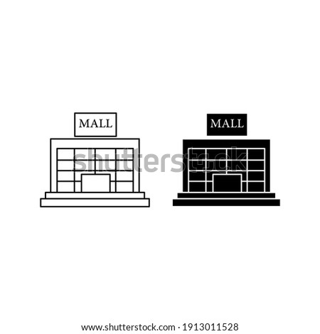 mall building icon vector template on white background color editable