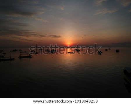 Beautiful sunrise in the sanur beach Bali 