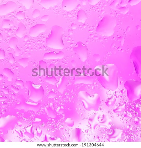 Water droplets on glass, background colors