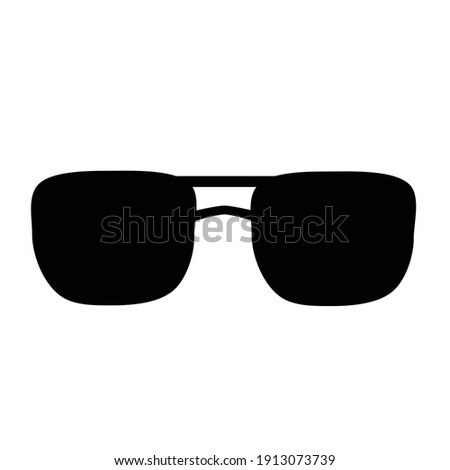 Eyeglasses icon flat with vector illustration - silhouette style vector icons