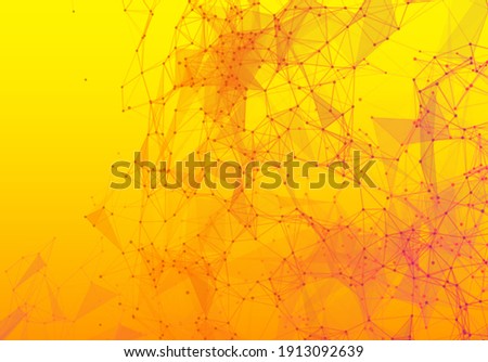 Yellow triangular grid in futuristic technology style on light background