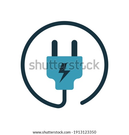plug icon of color style design vector template Royalty-Free Stock Photo #1913123350