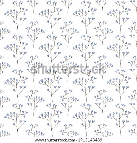 Seamless pattern with hand-drawn watercolor illustrations. Floral, flowers, nature.Texture for wrapping paper, fabric, decor. 