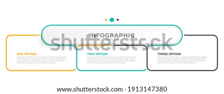 Vector infographic thin line design with marketing icons. Business concept with 3 options, steps or processes. Royalty-Free Stock Photo #1913147380