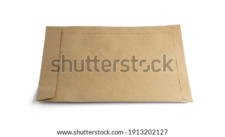 Craft envelope isolated on a white background. High quality photo