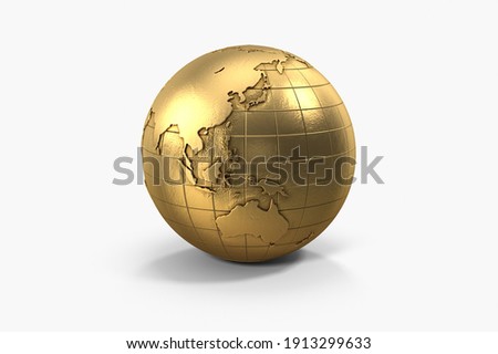 'Globe_Gold' is a hyper 3D render high quality image to add more details and realism to your projects. 