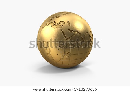 'Globe_Gold' is a hyper 3D render high quality image to add more details and realism to your projects. 