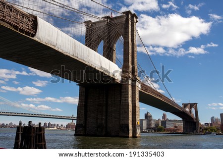 Brooklyn bridge in New York City, Manhattan 