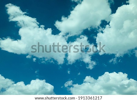 Sky and cumulus clouds background beautiful at Thailand.no focus