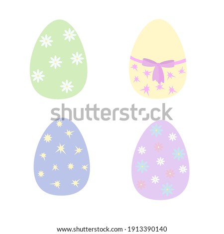 Easter holiday symbol colorful decorated eggs in pastel tones, flat style vector illustration for spring festive time decor, greeting cards, invitations, banners, web design
