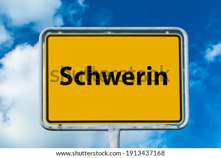 City Sign Schwerin in Germany 