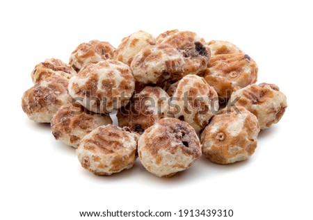 Heart healthy vegetarian food and healthy source of fiber for gut health concept with tiger nuts isolated on white background wit clipping path cutout