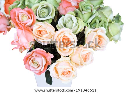 roses in flower vase.