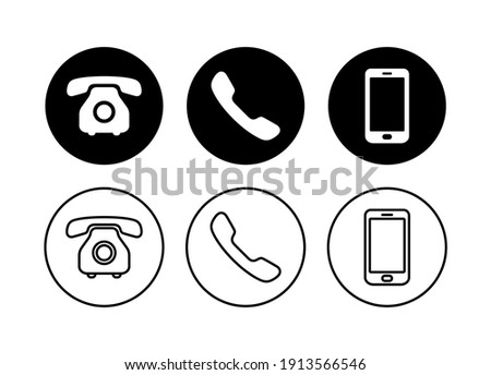 Phone icon set, Contact us symbol, Communication icon vector illustration.