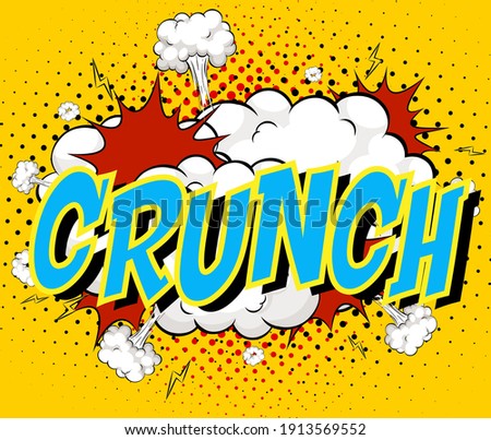 Word Crunch on comic cloud explosion background illustration