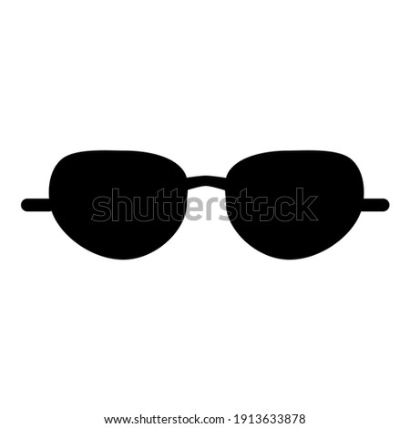 Eyeglasses icon flat with vector illustration - silhouette style vector icons